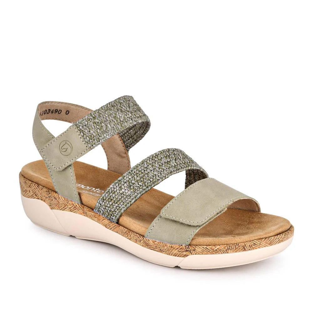 Leather Dual-Fastening Sandals - DRS41513 / 327 092 - Green
