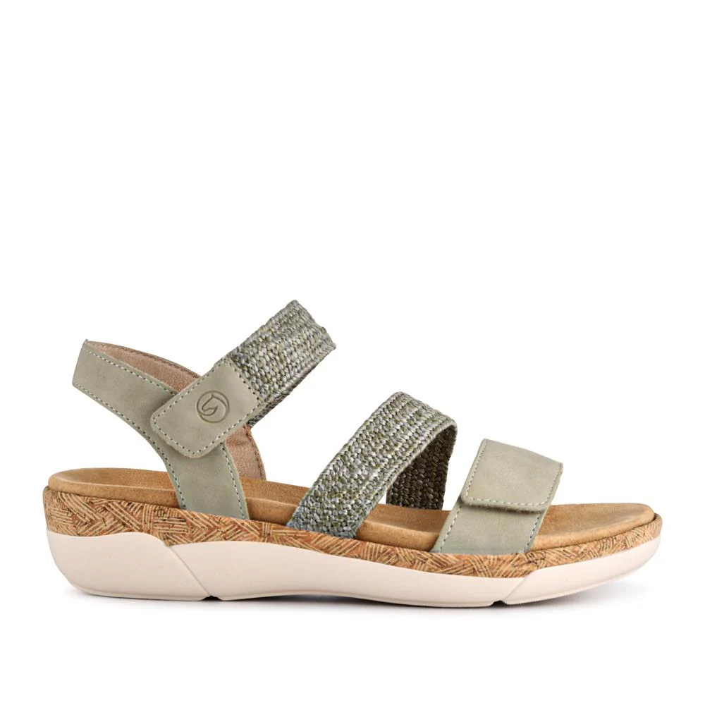Leather Dual-Fastening Sandals - DRS41513 / 327 092 - Green - Image 2