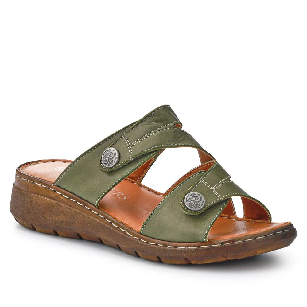 Leather Dual-Fastening Sandals - LUCK41011 / 327 393 - Image 2