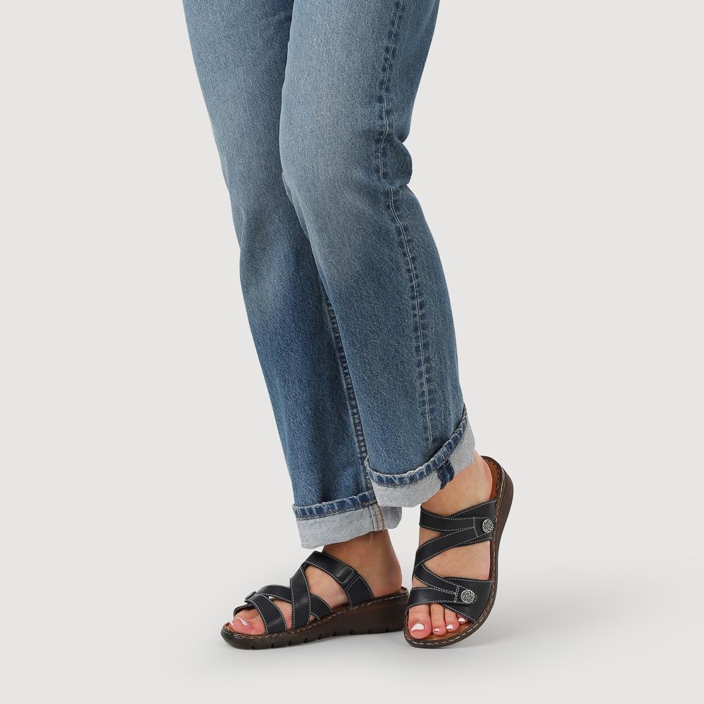 Leather Dual-Fastening Sandals - LUCK41011 / 327 393 - Navy - Image 5