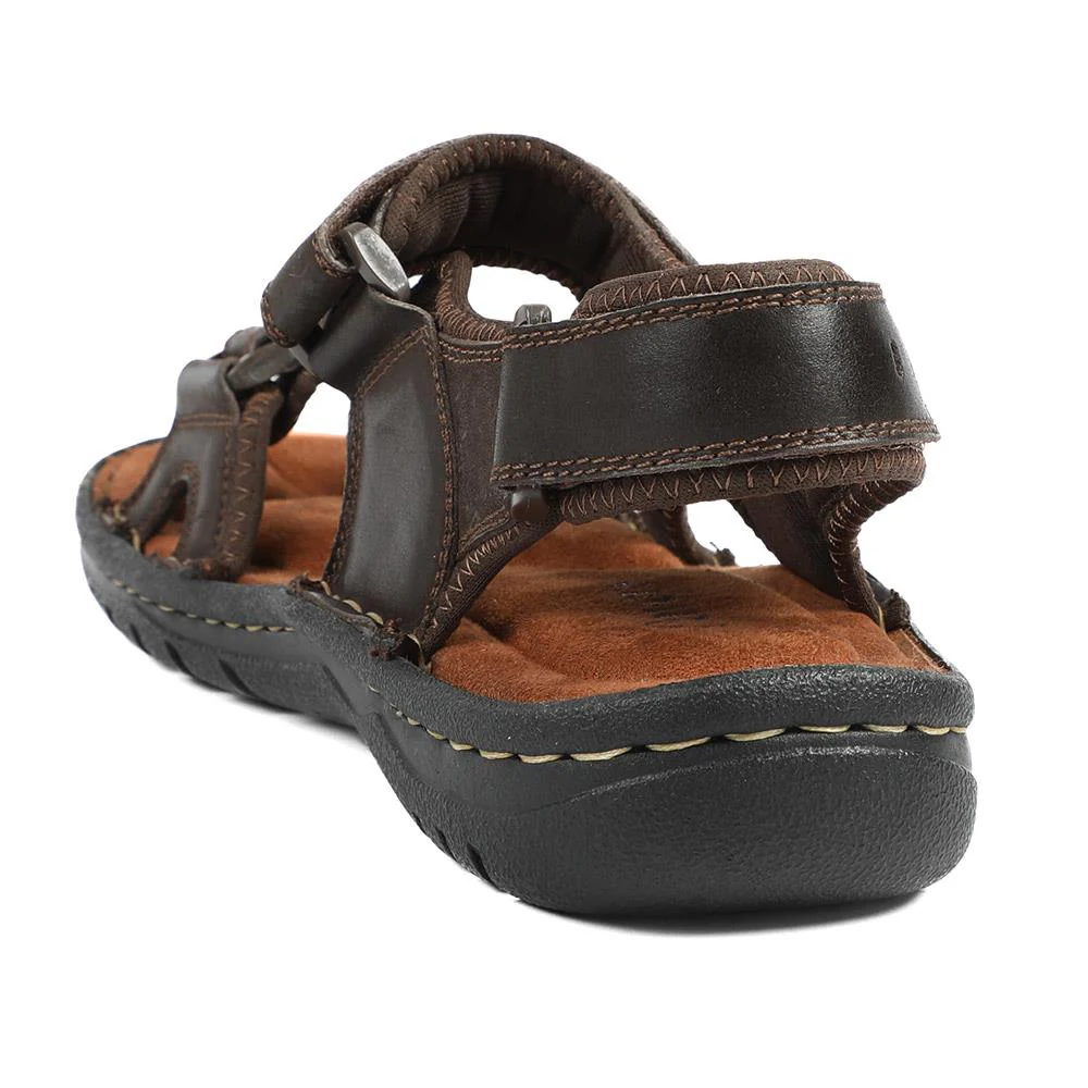 Leather Dual Fit Sandals - AATRA43006 / 328 929 - Dark Brown - Image 4