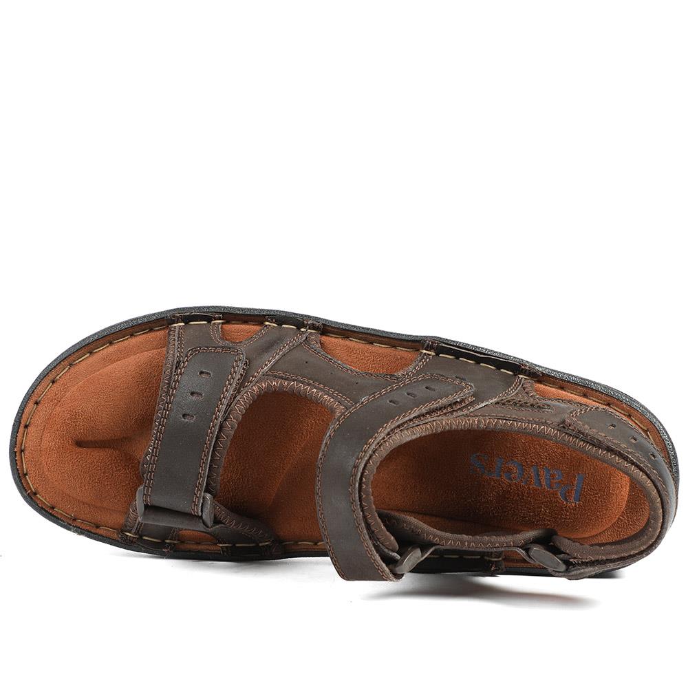 Leather Dual Fit Sandals - AATRA43006 / 328 929 - Dark Brown - Image 5