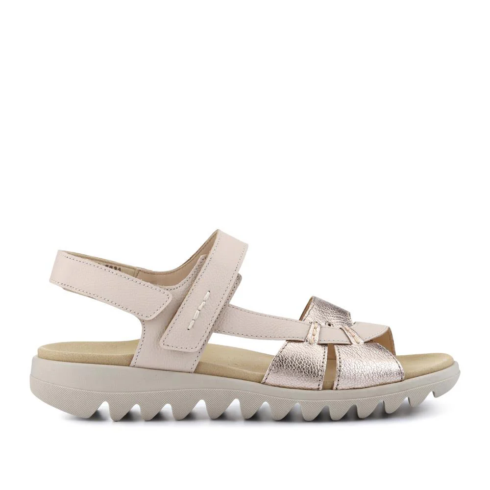 Chang Leather Dual Touch Fastening Sandals - GAB41526 / 327 033 - Cream Shimmer - Image 2