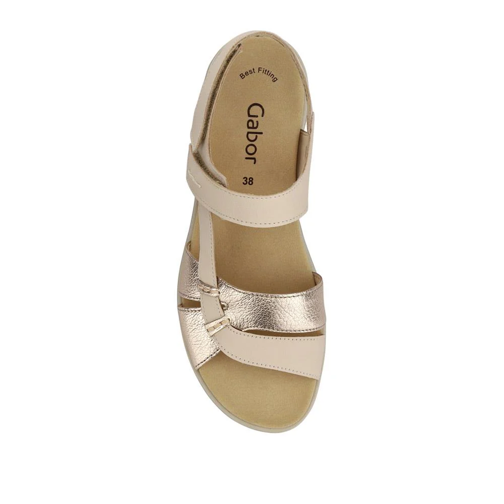 Chang Leather Dual Touch Fastening Sandals - GAB41526 / 327 033 - Cream Shimmer - Image 6