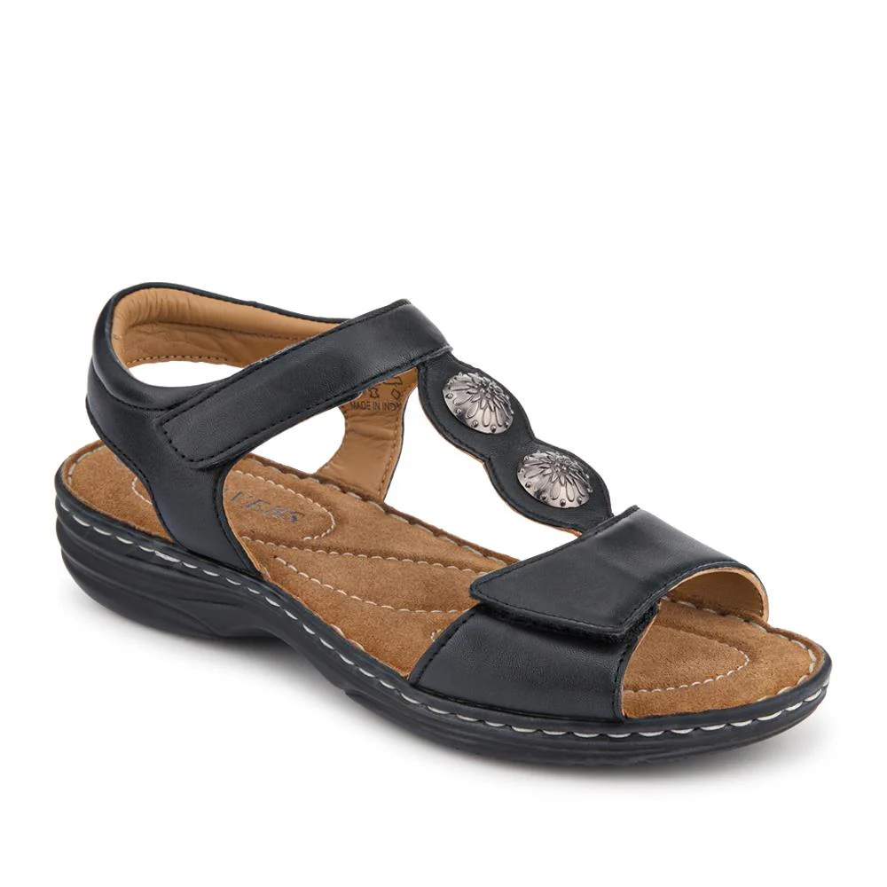 Leather Dual-Touch-Fastening Sandals - KF41007 / 327 492
