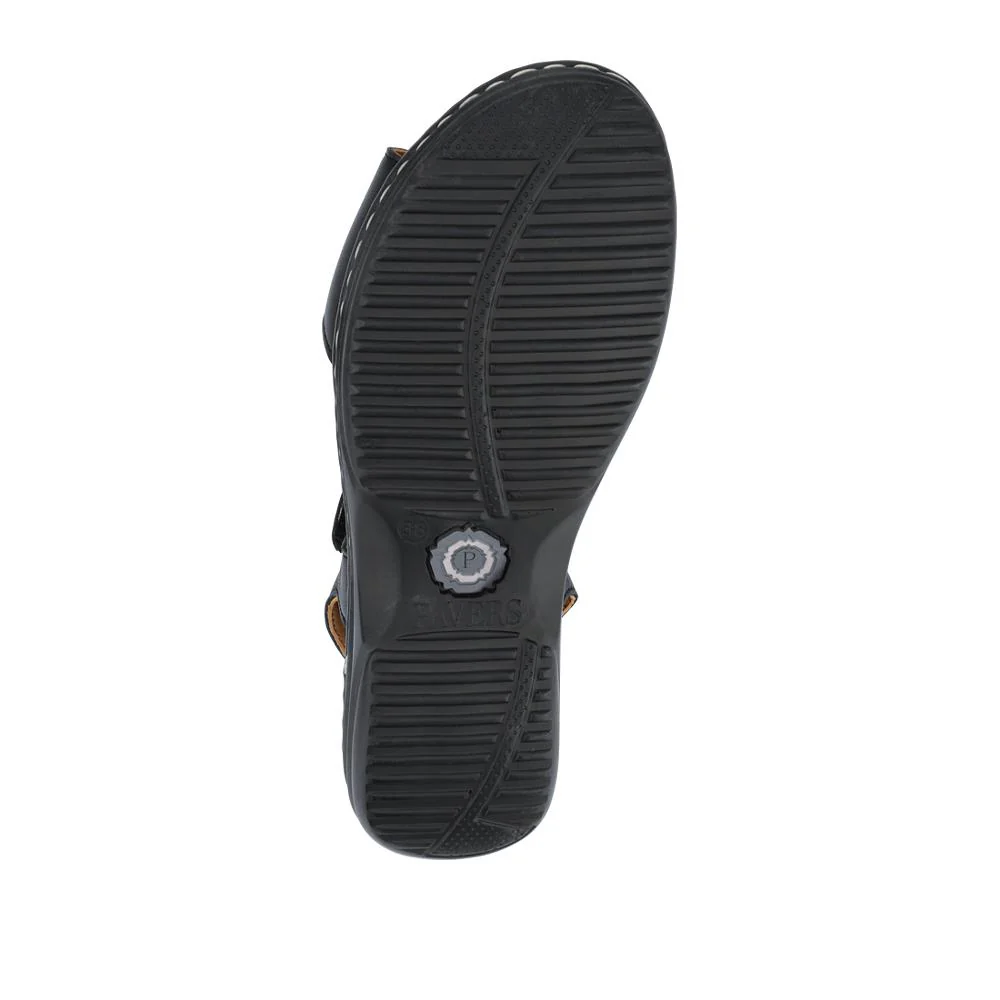 Leather Dual-Touch-Fastening Sandals - KF41007 / 327 492 - Black - Image 3