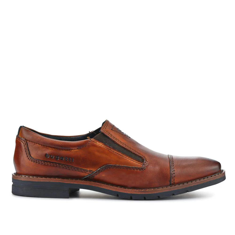 Leather Elasticated Slip-On Shoes - BUG41508 / 326 684 - Cognac - Image 2