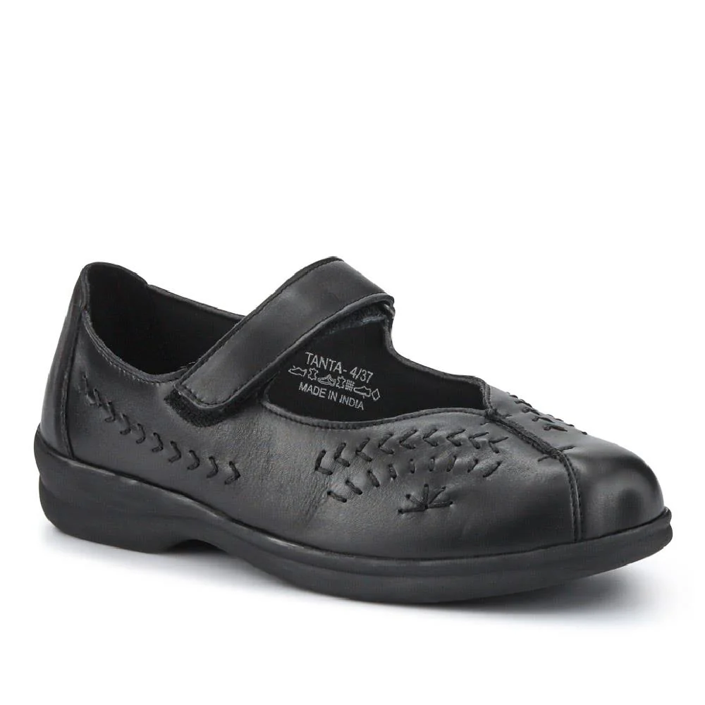 Extra-Wide Leather Mary Janes - TANTA / 327 206 - Black
