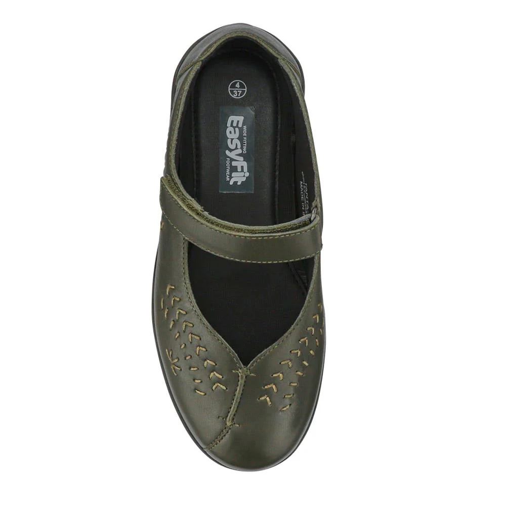 Extra-Wide Leather Mary Janes - TANTA / 327 206 - Khaki - Image 4