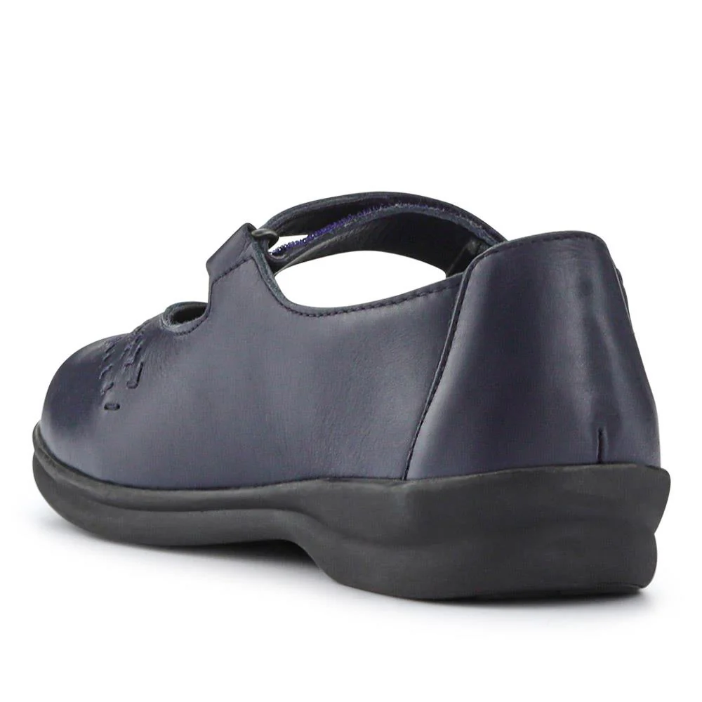 Extra-Wide Leather Mary Janes - TANTA / 327 206 - Navy - Image 3