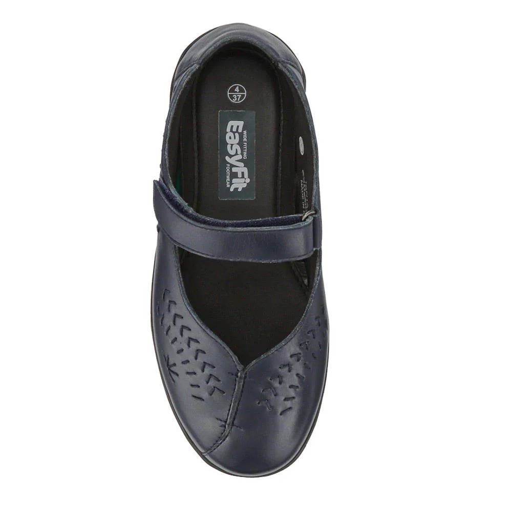 Extra-Wide Leather Mary Janes - TANTA / 327 206 - Navy - Image 4