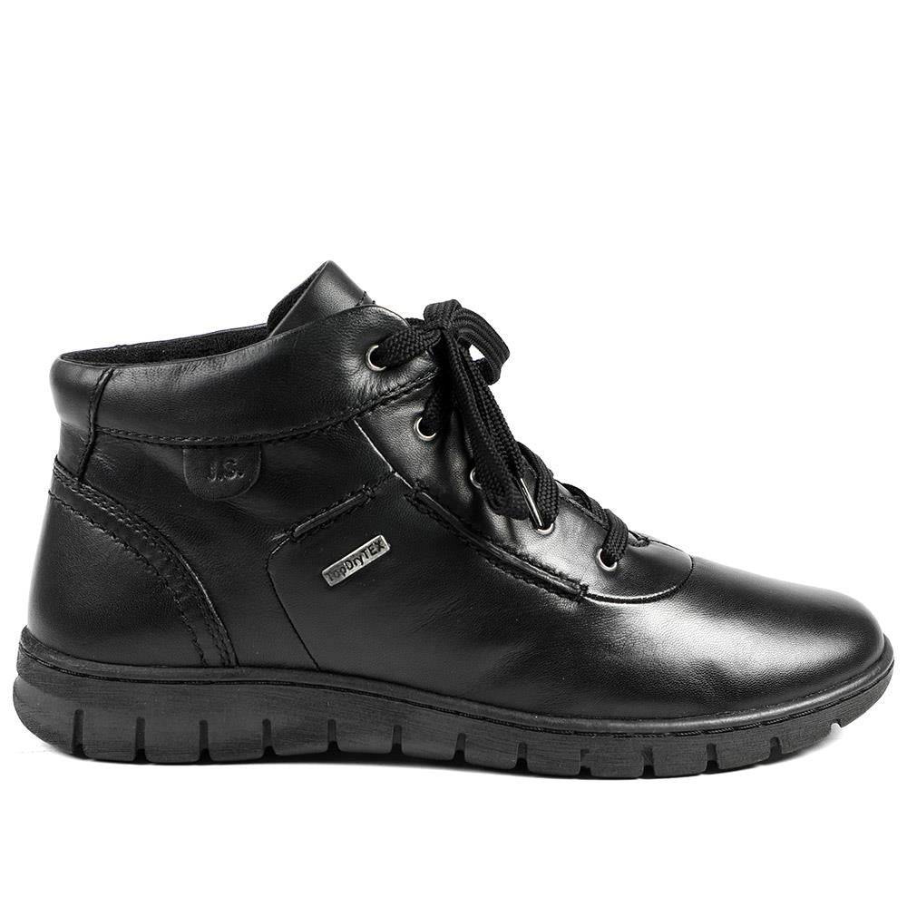 Leather Faux-Fur-Lined Ankle Boots - JOSEF40510 / 326 495 - Black - Image 2