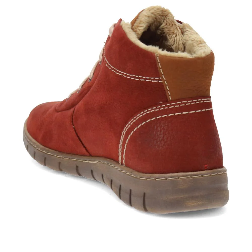 Leather Faux-Fur-Lined Ankle Boots - JOSEF40510 / 326 495 - Bordeaux - Image 3