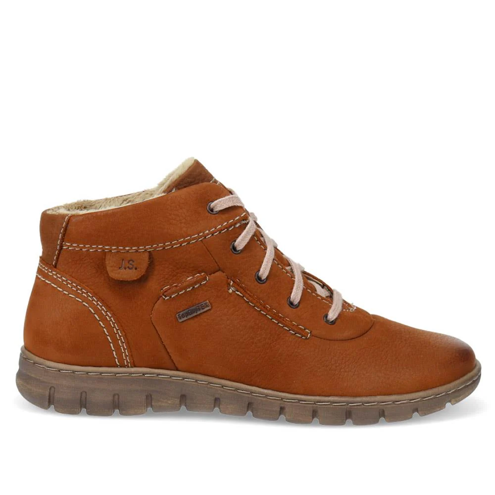 Leather Faux-Fur-Lined Ankle Boots - JOSEF40510 / 326 495 - Cognac - Image 2