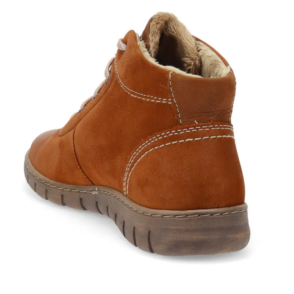 Leather Faux-Fur-Lined Ankle Boots - JOSEF40510 / 326 495 - Cognac - Image 3