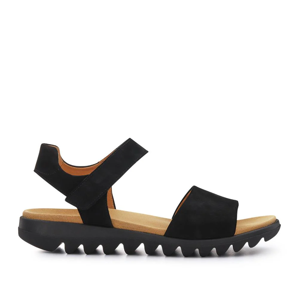 Chiffon Gabor Leather Touch Fasten Sandals - GAB41525 / 327 031 - Black - Image 2