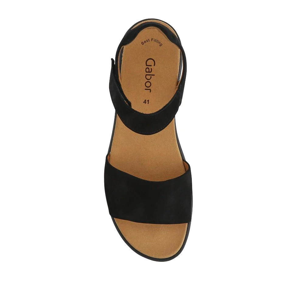 Chiffon Gabor Leather Touch Fasten Sandals - GAB41525 / 327 031 - Black - Image 4