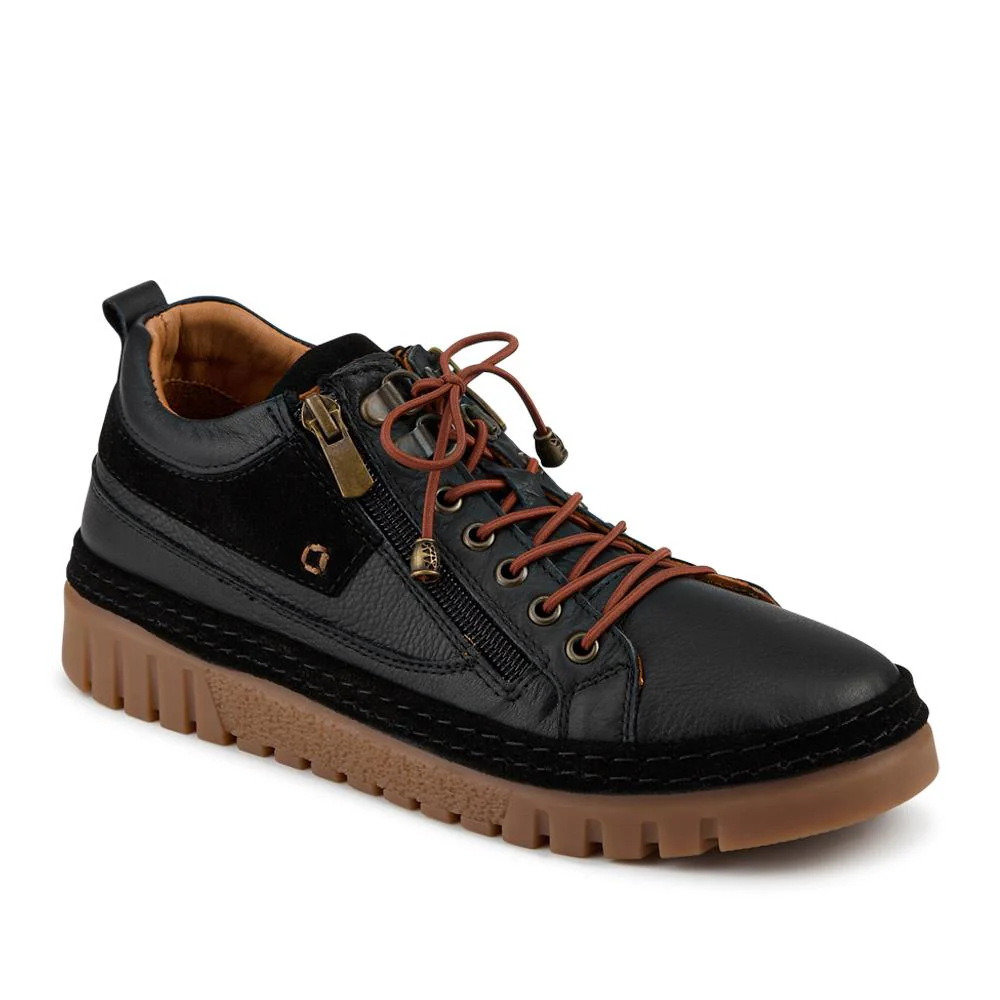 Leather Gum Sole Shoes With Zip Fastening - VITAS42001 / 328 497 - Black