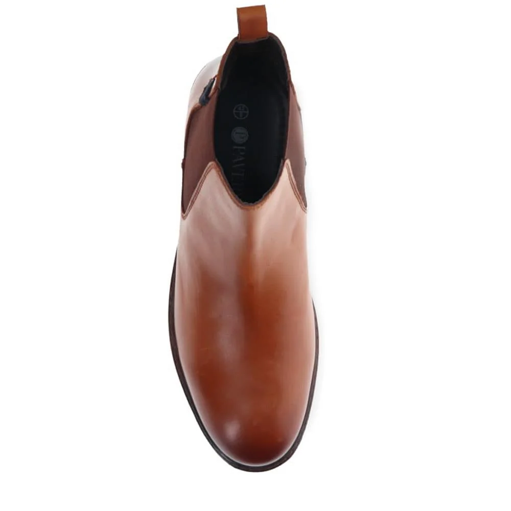 Leather Heeled Ankle Boots - JFOOT40019 / 325 874 - Brown - Image 5