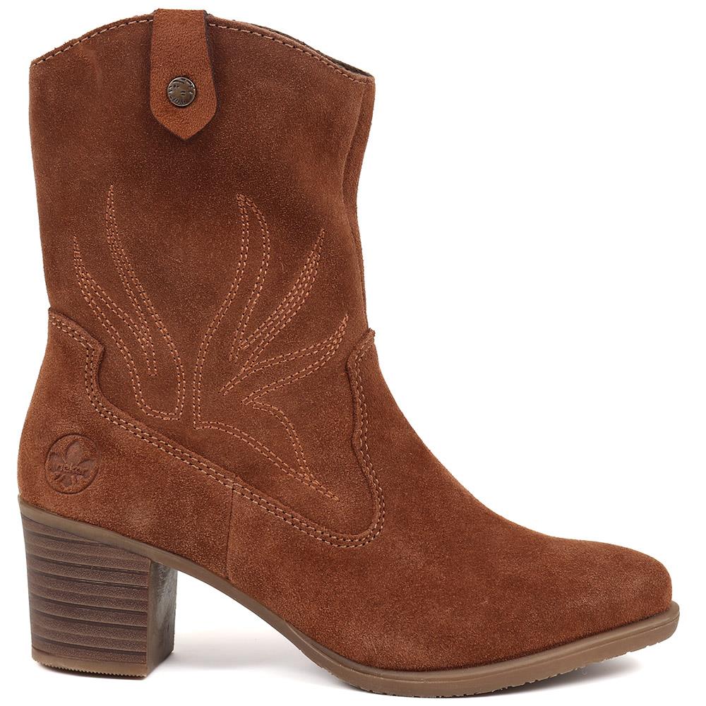 Leather Heeled Ankle Boots - RKR38503 / 324 067 - Tan - Image 2