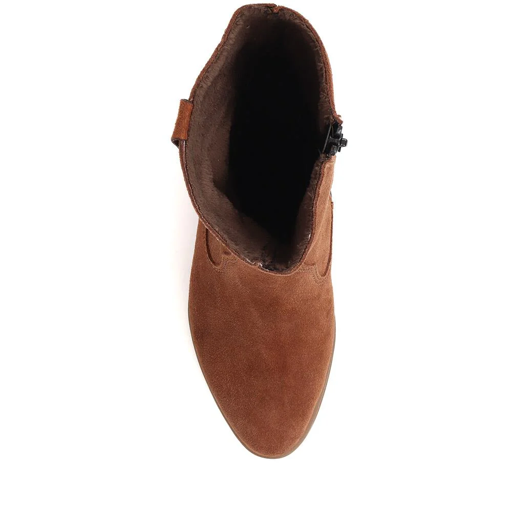 Leather Heeled Ankle Boots - RKR38503 / 324 067 - Tan - Image 5