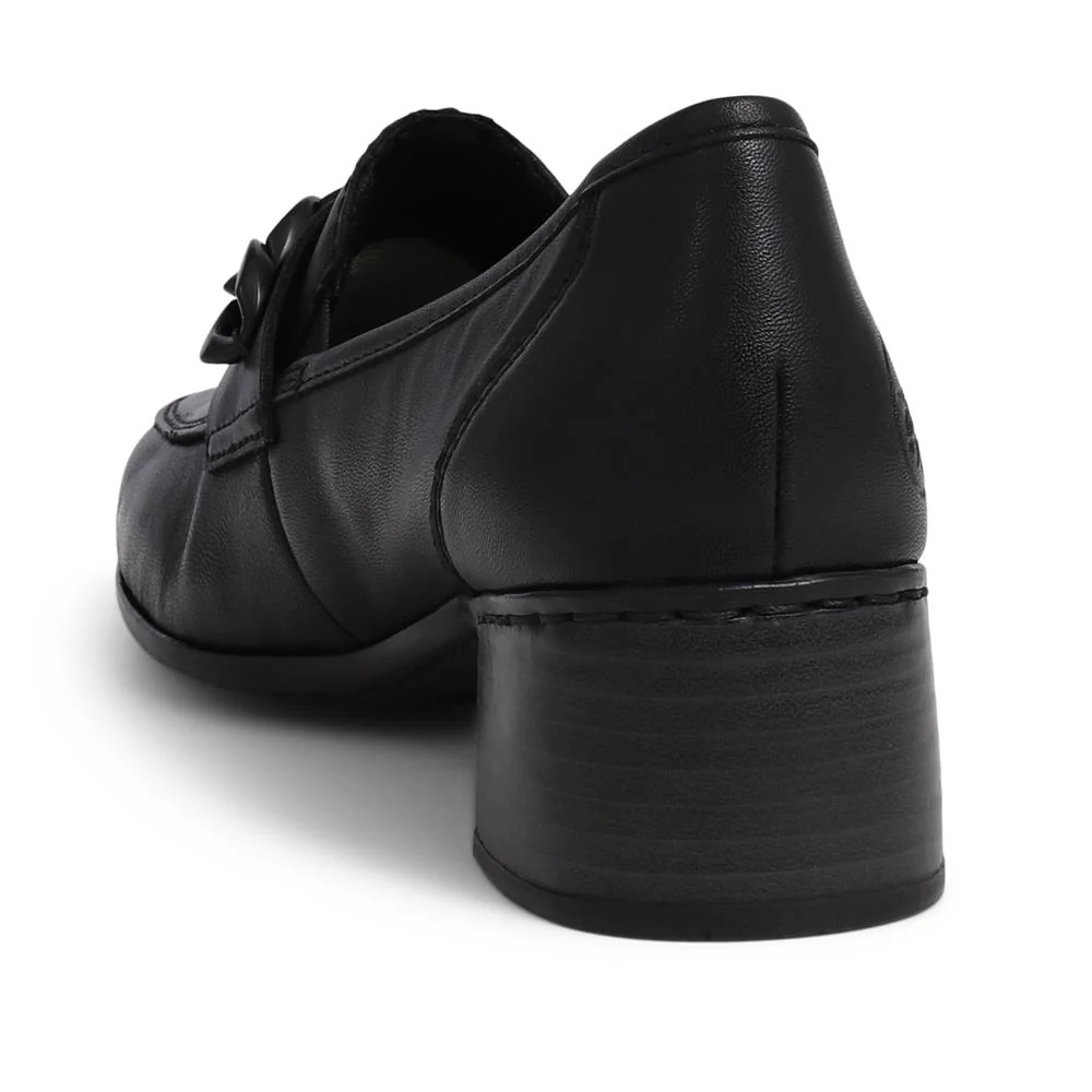 Leather Heeled Loafers - RKR39500 / 324 843 - Black - Image 3