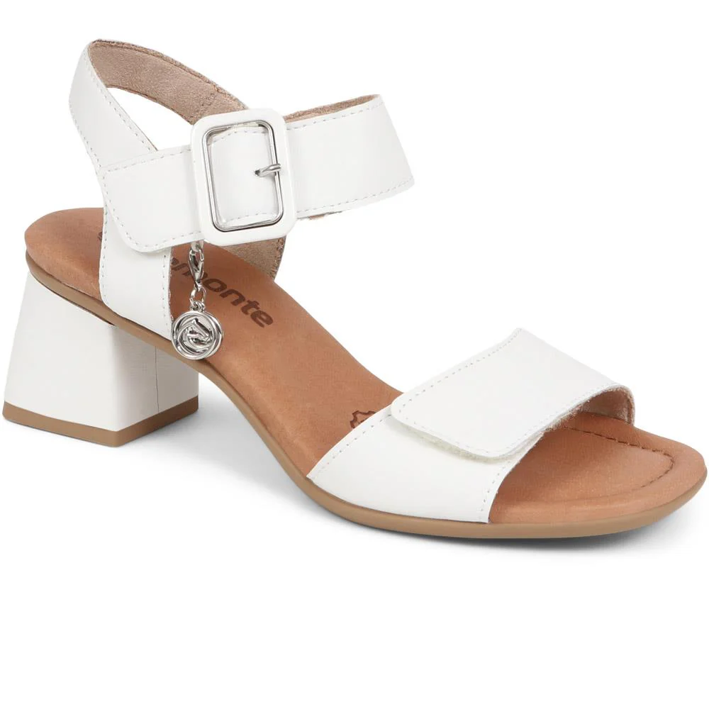 Leather Heeled Sandals - DRS39510 / 325 410 - White