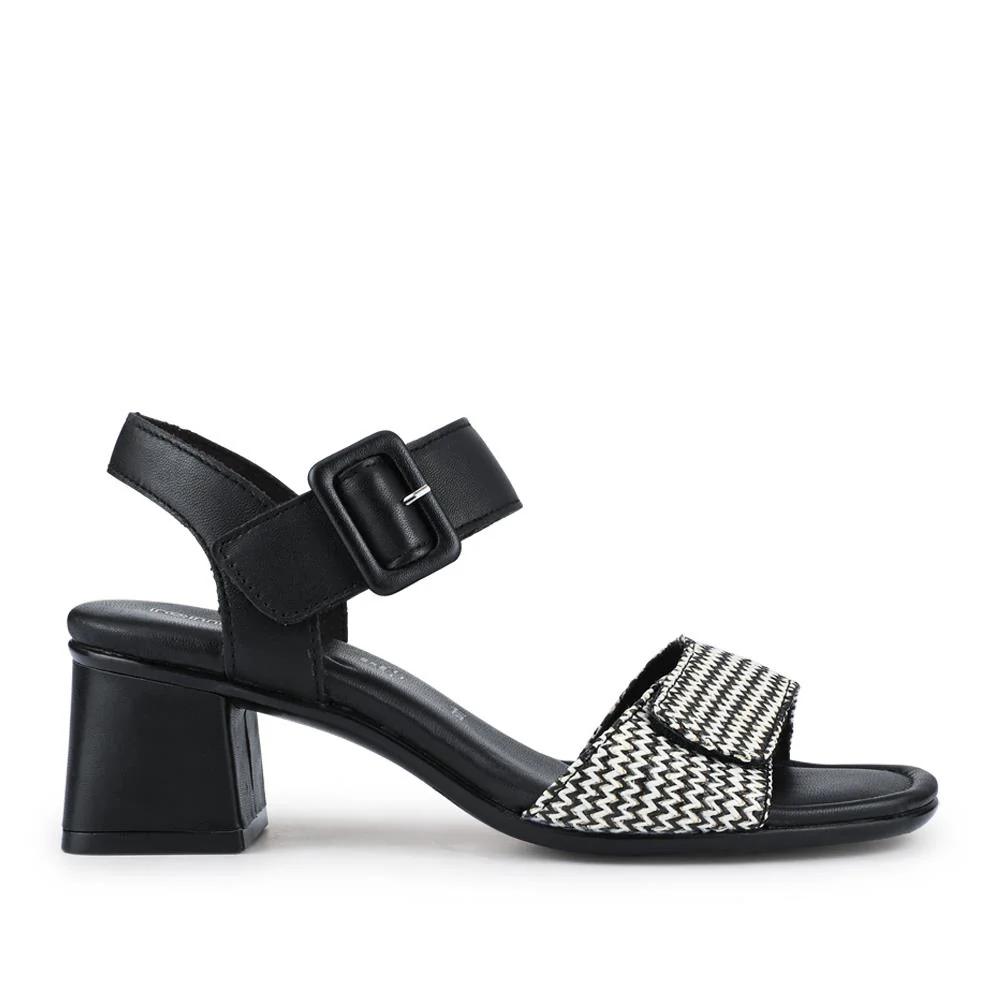 Leather Heeled Sandals - DRS39510 / 325 410 - Black Multi - Image 2