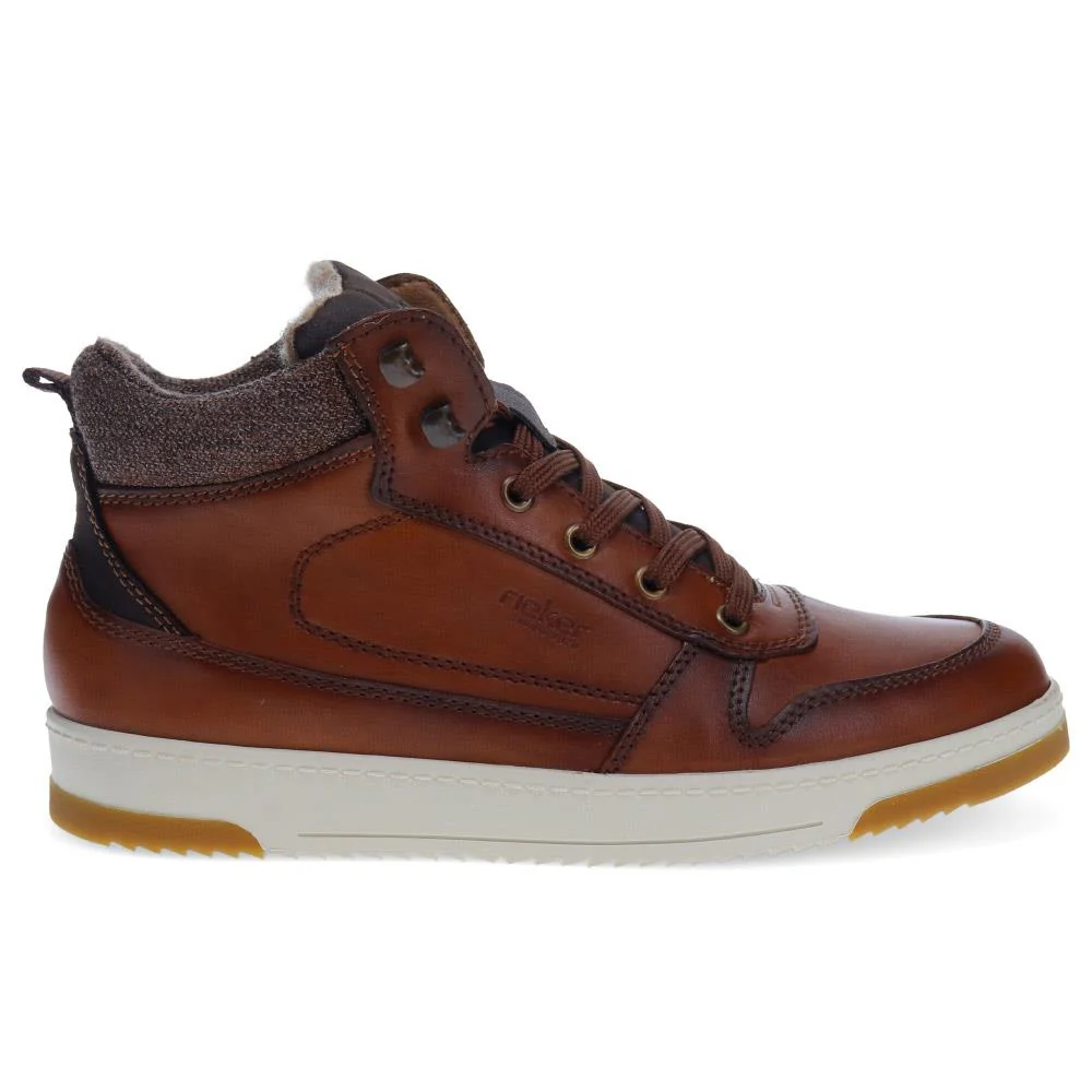 Leather Hi-Top Trainers - RKR40515 / 325 912 - Tan - Image 2