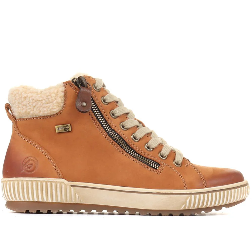 Leather High-Top Trainers - DRS34519 / 320 774 - Tan - Image 2