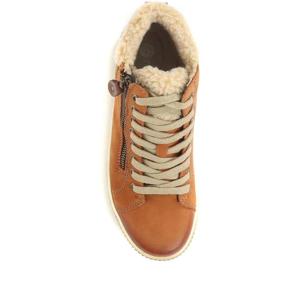 Leather High-Top Trainers - DRS34519 / 320 774 - Tan - Image 4