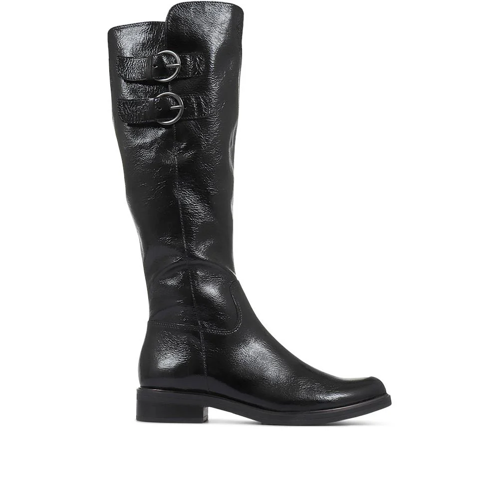 Leather Knee High Boot - CAPRI30510 / 316 048 - Black - Image 2