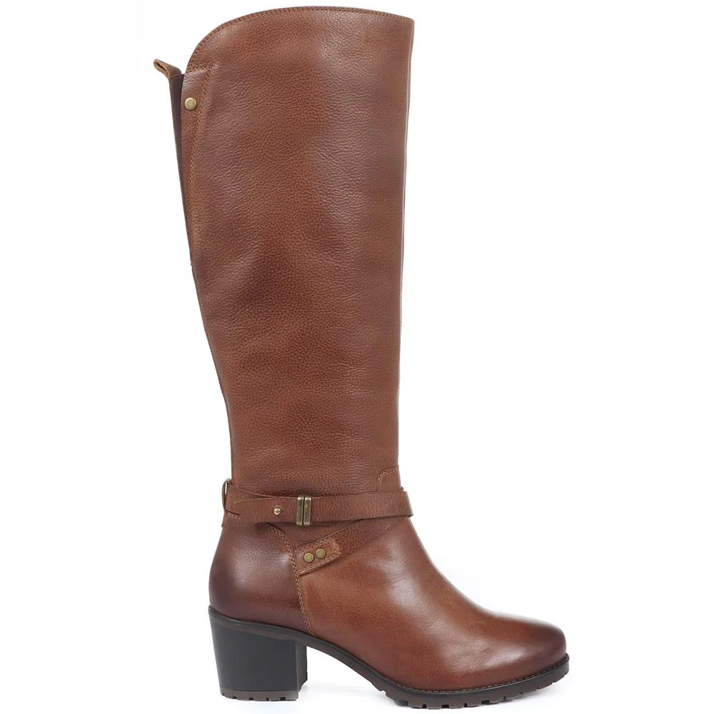 Leather Knee High Boot - CENTR30053 / 315 964 - Tan - Image 2