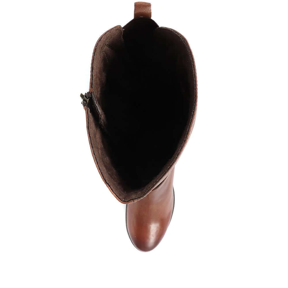 Leather Knee High Boot - CENTR30053 / 315 964 - Tan - Image 6