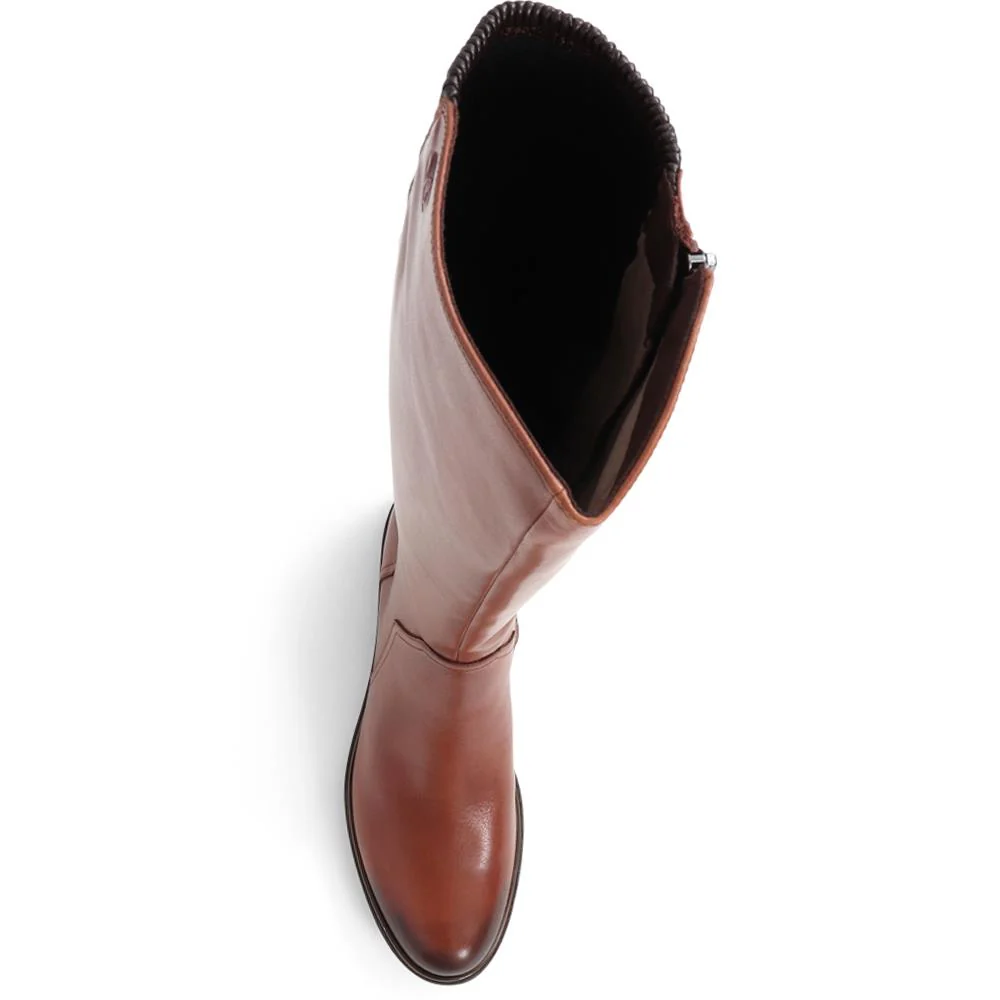 Leather Knee High Boots - CAPRI38505 / 325 551 - Cognac - Image 5