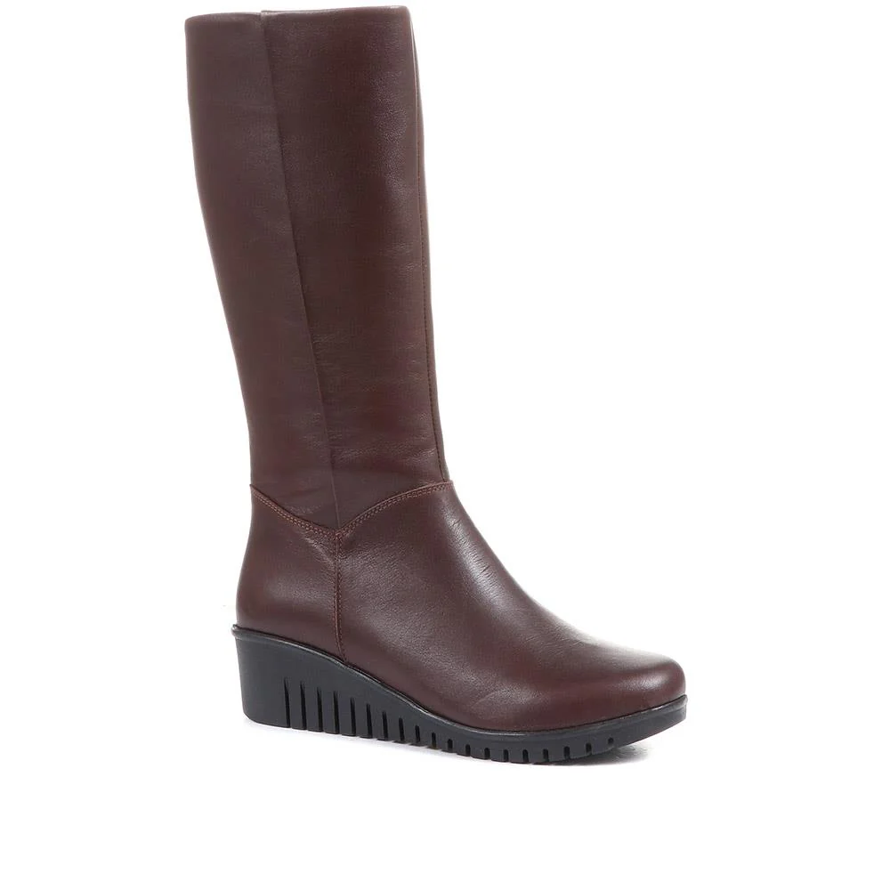 Leather Knee-High Boots - ESFA32003 / 319 585