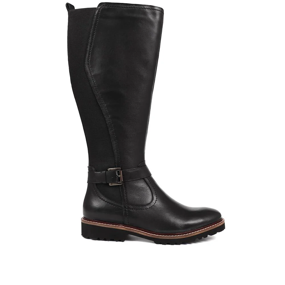 Leather Knee-High Boots - MAGNU38015 / 324 705 - Black - Image 2