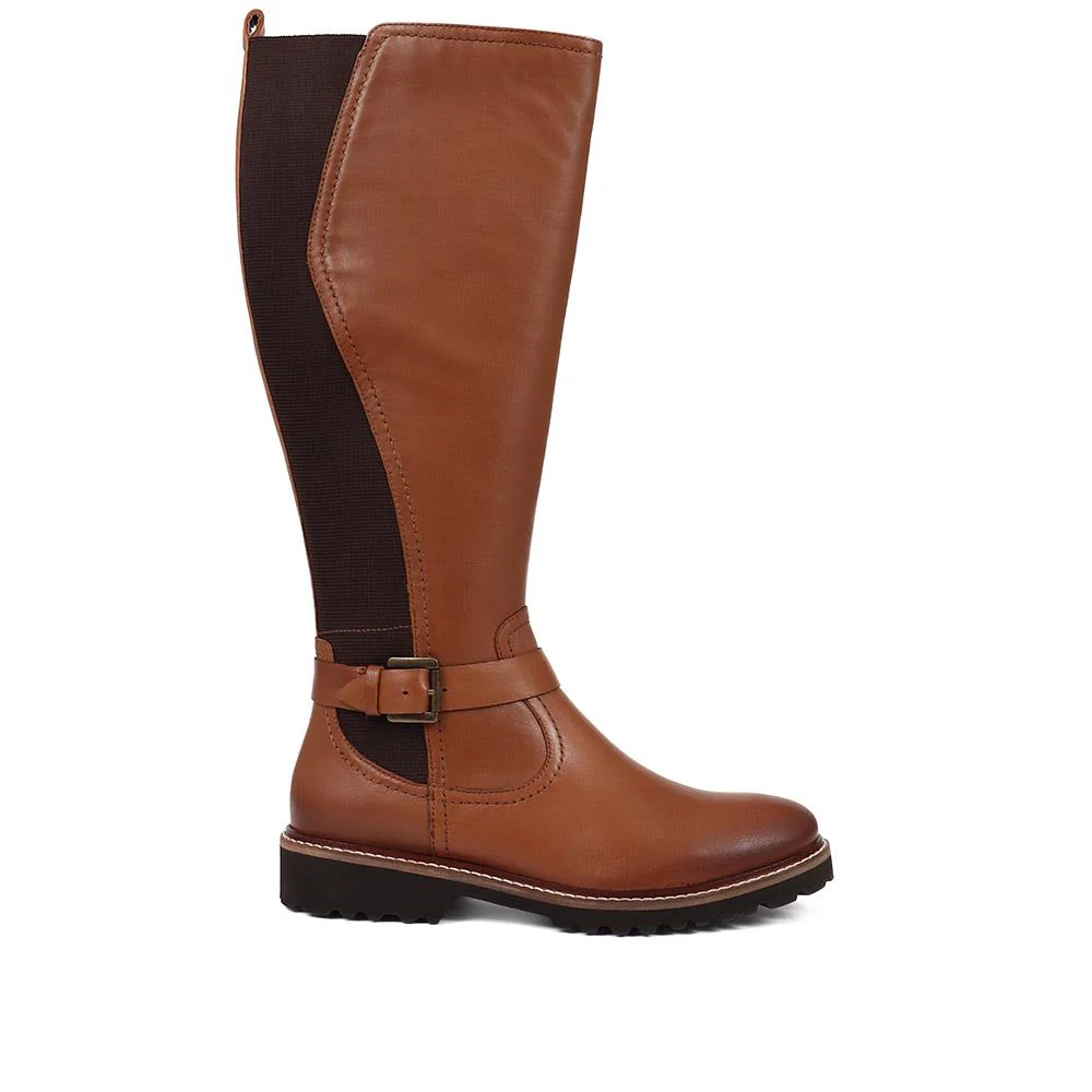 Leather Knee-High Boots - MAGNU38015 / 324 705 - Tan - Image 2