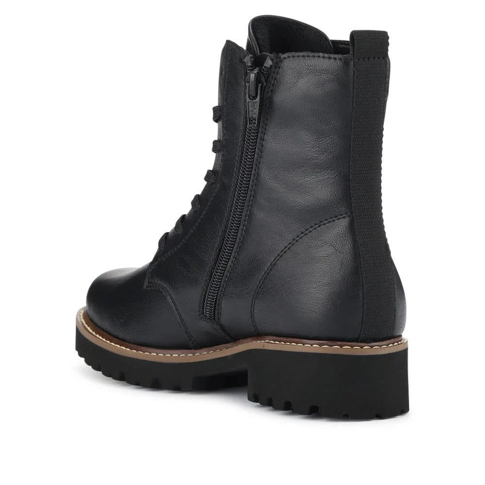 Leather Lace-Up Ankle Boots - DRS40513 / 326 360 - Black - Image 3