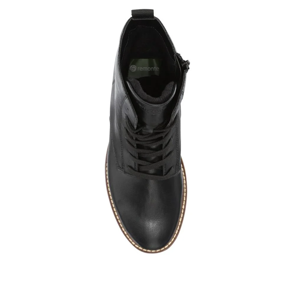Leather Lace-Up Ankle Boots - DRS40513 / 326 360 - Black - Image 4