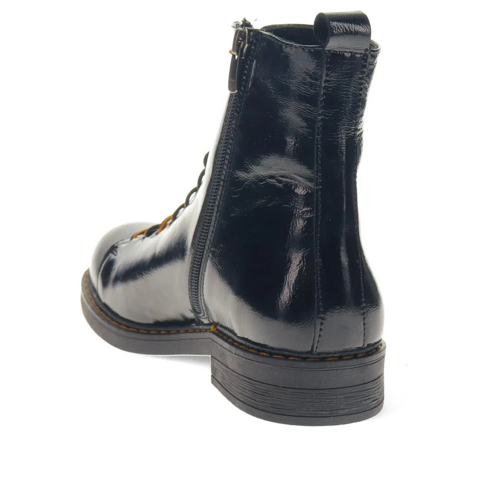 Leather Lace-Up Ankle Boots - META40003 / 326 418 - Black - Image 3