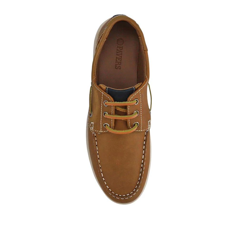 Leather Lace-Up Boat Shoes - SHAFI41001 / 327 096 - Brown - Image 4