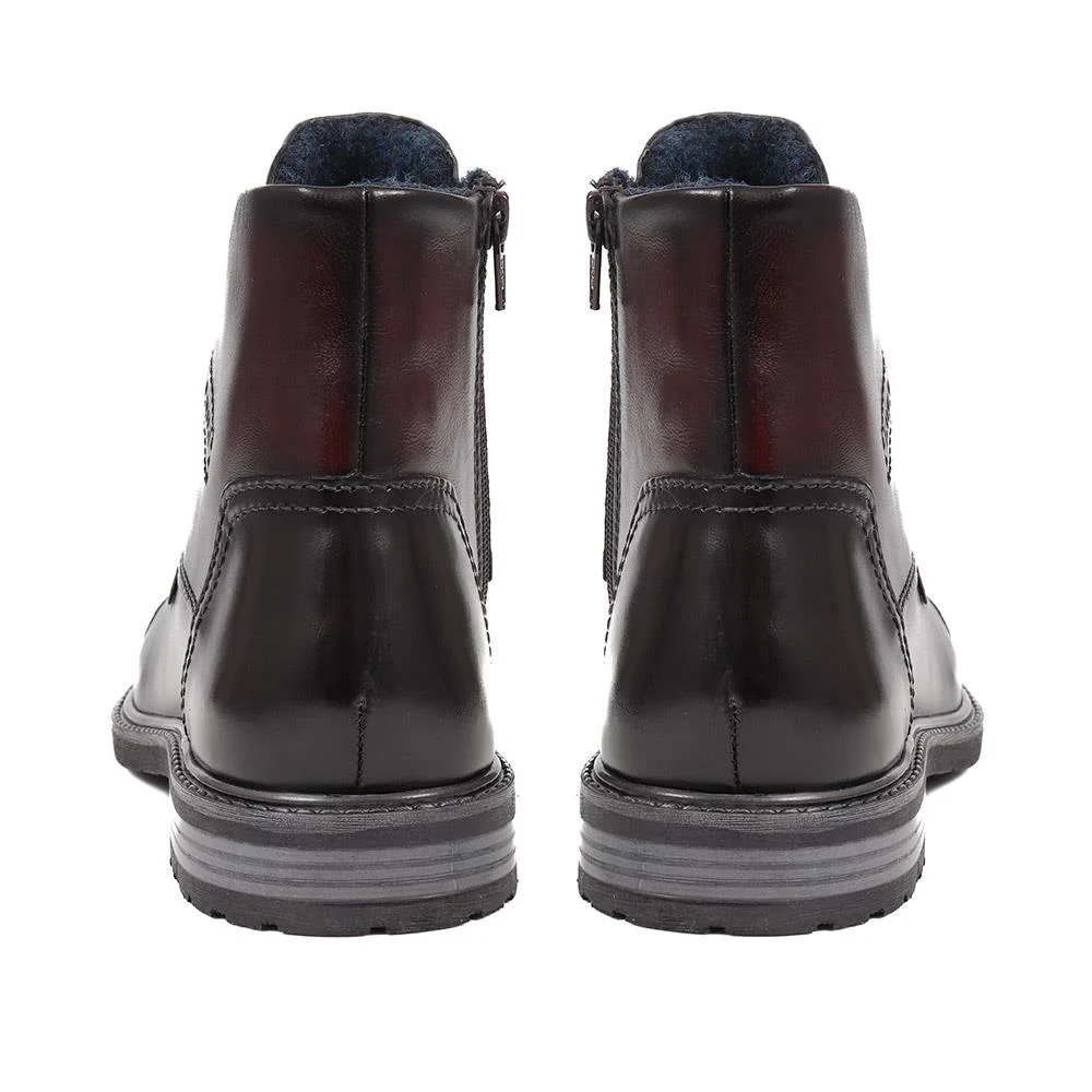 Leather Lace-Up Boots - BUG38506 / 324 039 - Navy Multi - Image 3