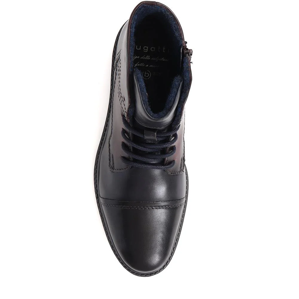 Leather Lace-Up Boots - BUG38506 / 324 039 - Navy Multi - Image 5