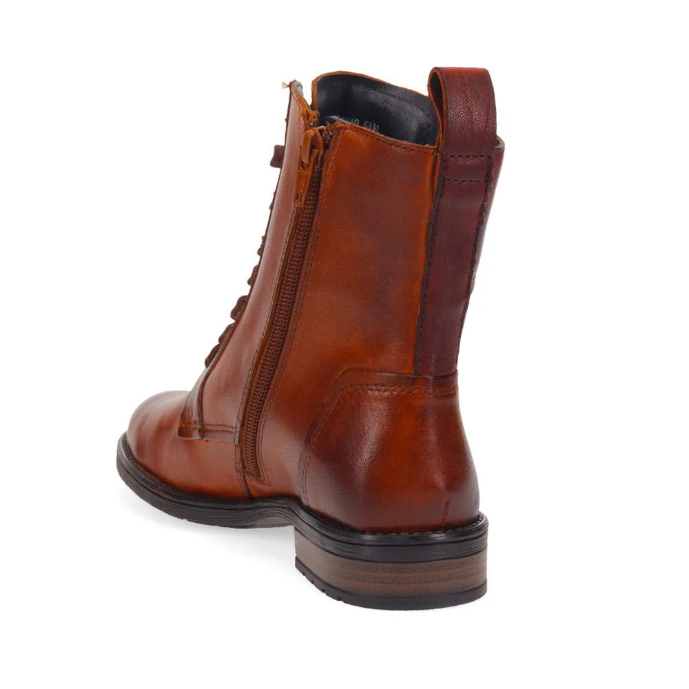 Leather Lace-Up Boots - BUG40515 / 325 719 - Cognac - Image 3