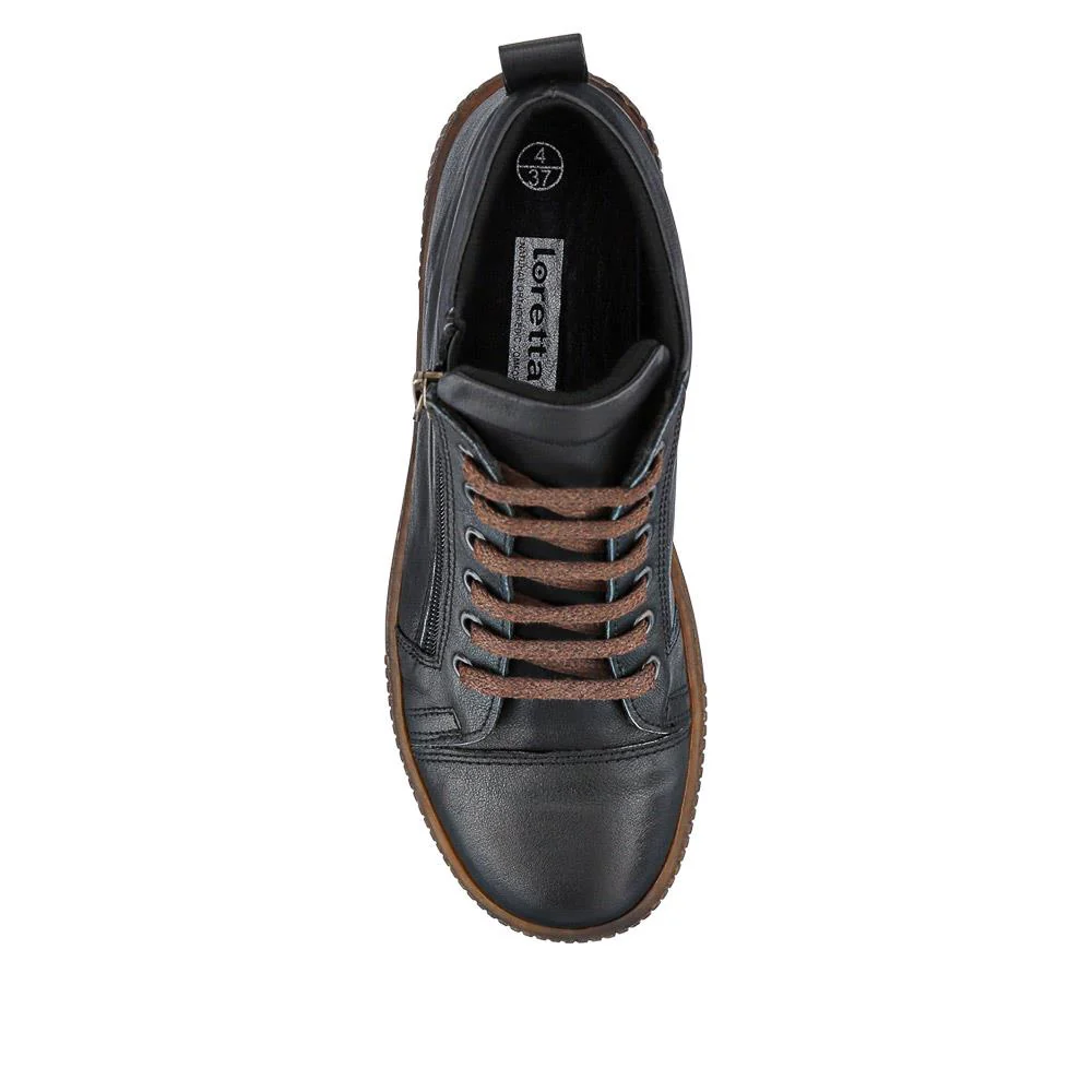 Leather Lace-Up Boots - HAK40013 / 326 039 - Black - Image 4