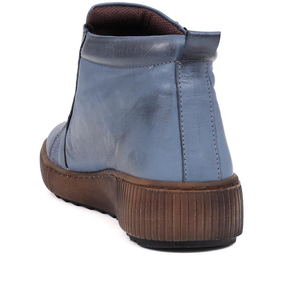 Leather Lace-Up Boots - HAK40013 / 326 039 - Denim - Image 3