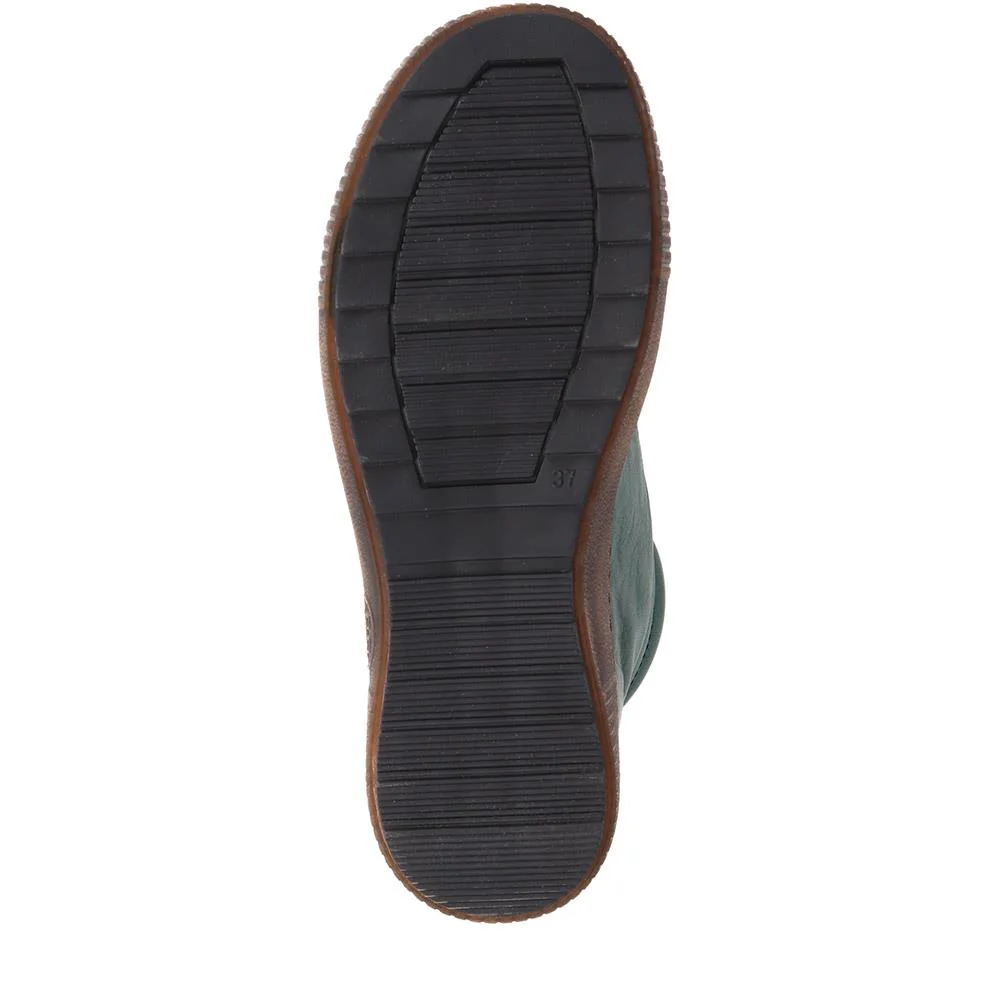 Leather Lace-Up Boots - HAK40013 / 326 039 - Green - Image 4