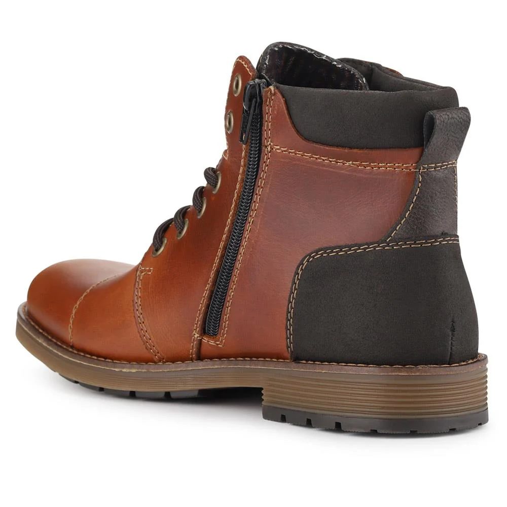 Leather Lace-Up Boots - RKR40517 / 325 909 - Tan - Image 3