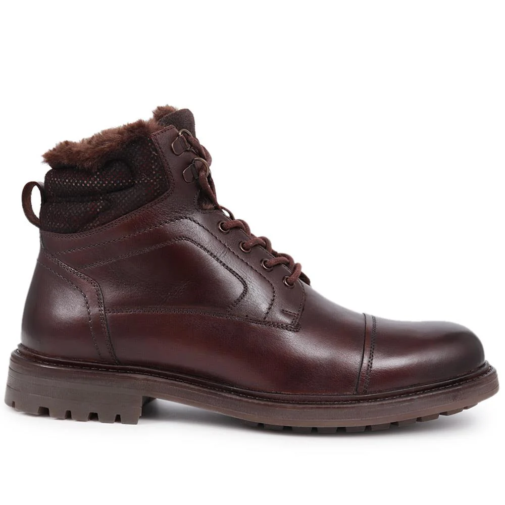 Leather Lace-Up Boots - SAKM40005 / 326 226 - Brown - Image 2